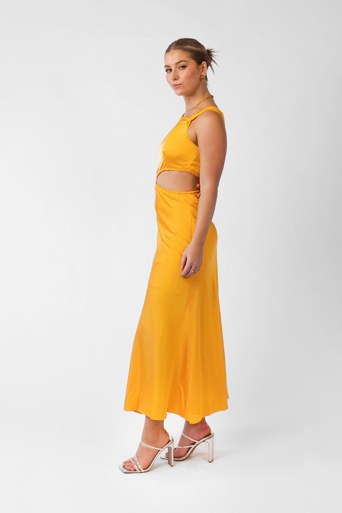 Alina Mango Satin Maxi Dress