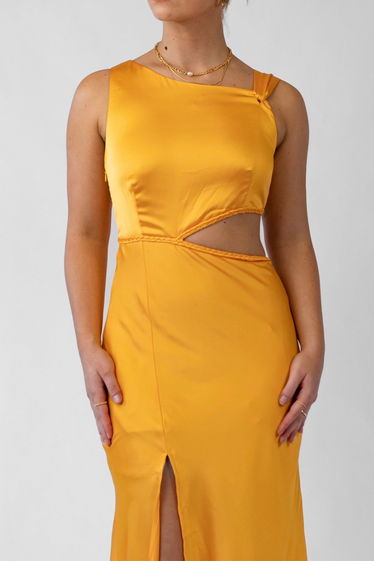 Alina Mango Satin Maxi Dress