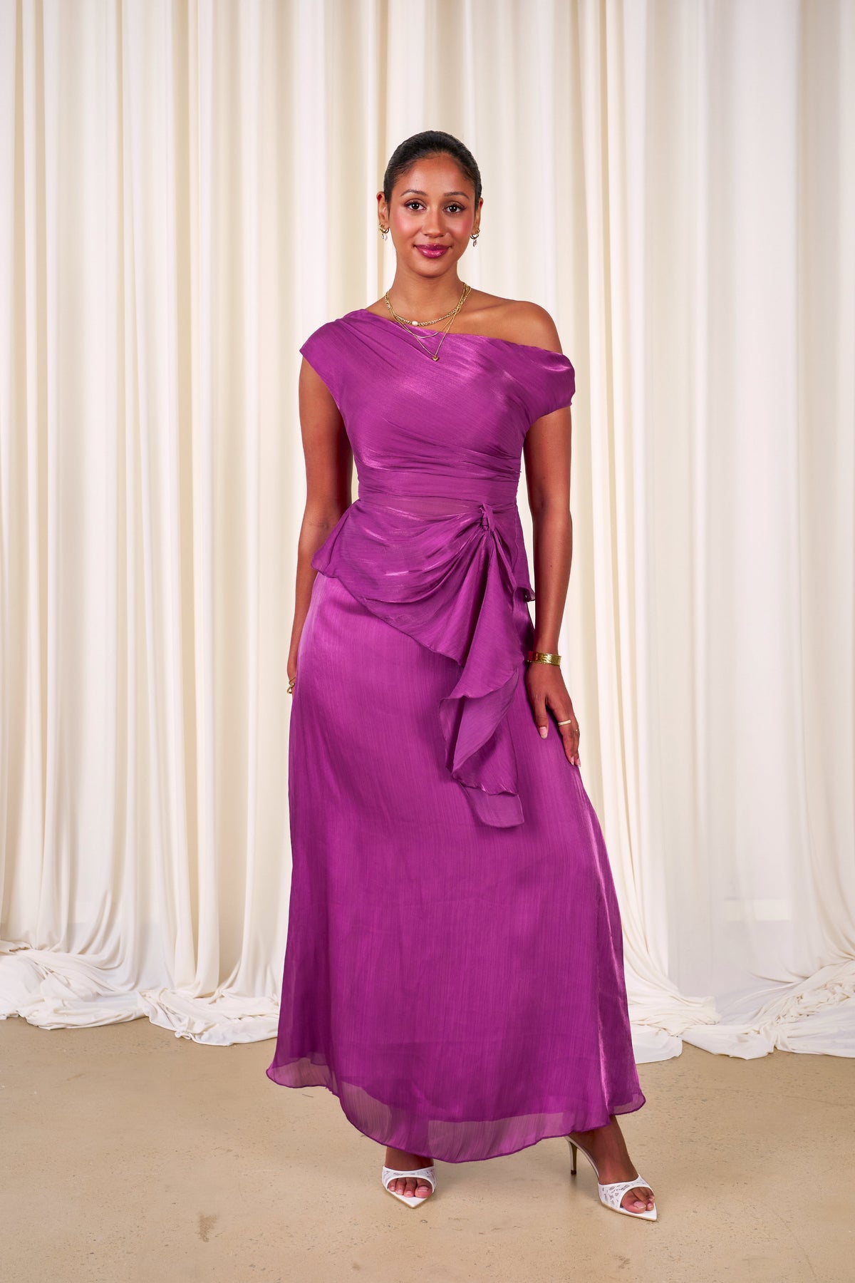 Renata Shimmer Drop Shoulder Top & Maxi Skirt
