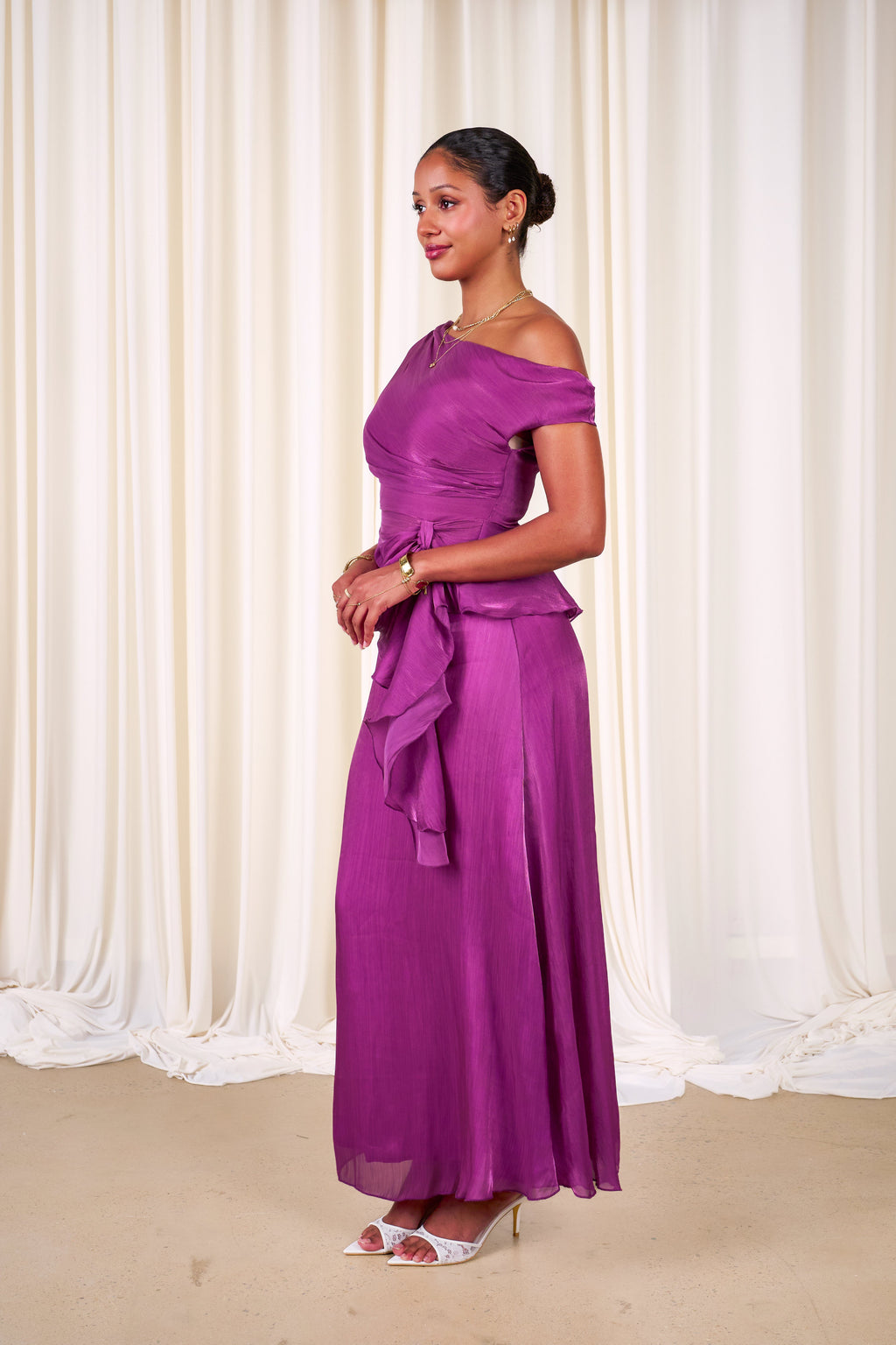 Renata Shimmer Drop Shoulder Top & Maxi Skirt