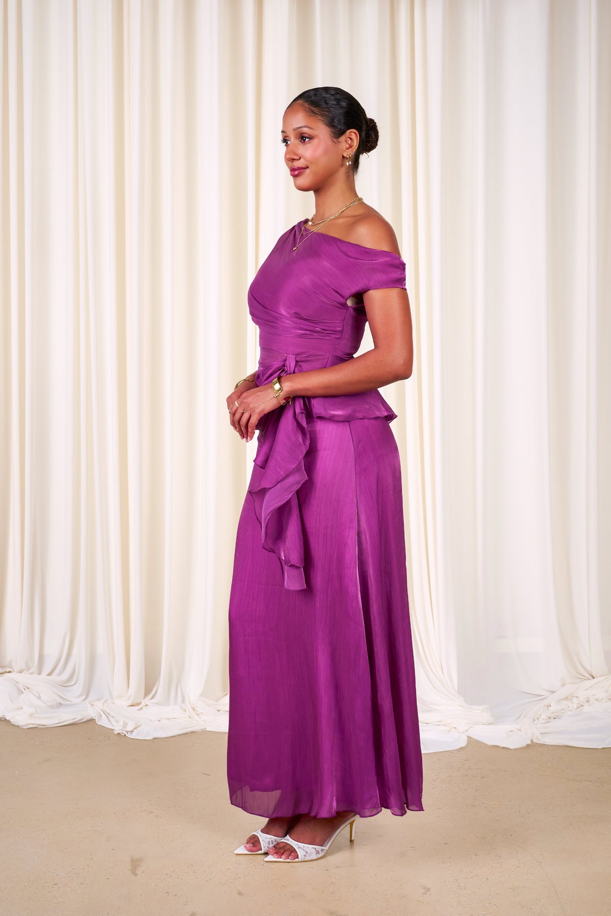 Renata Shimmer Drop Shoulder Top & Maxi Skirt