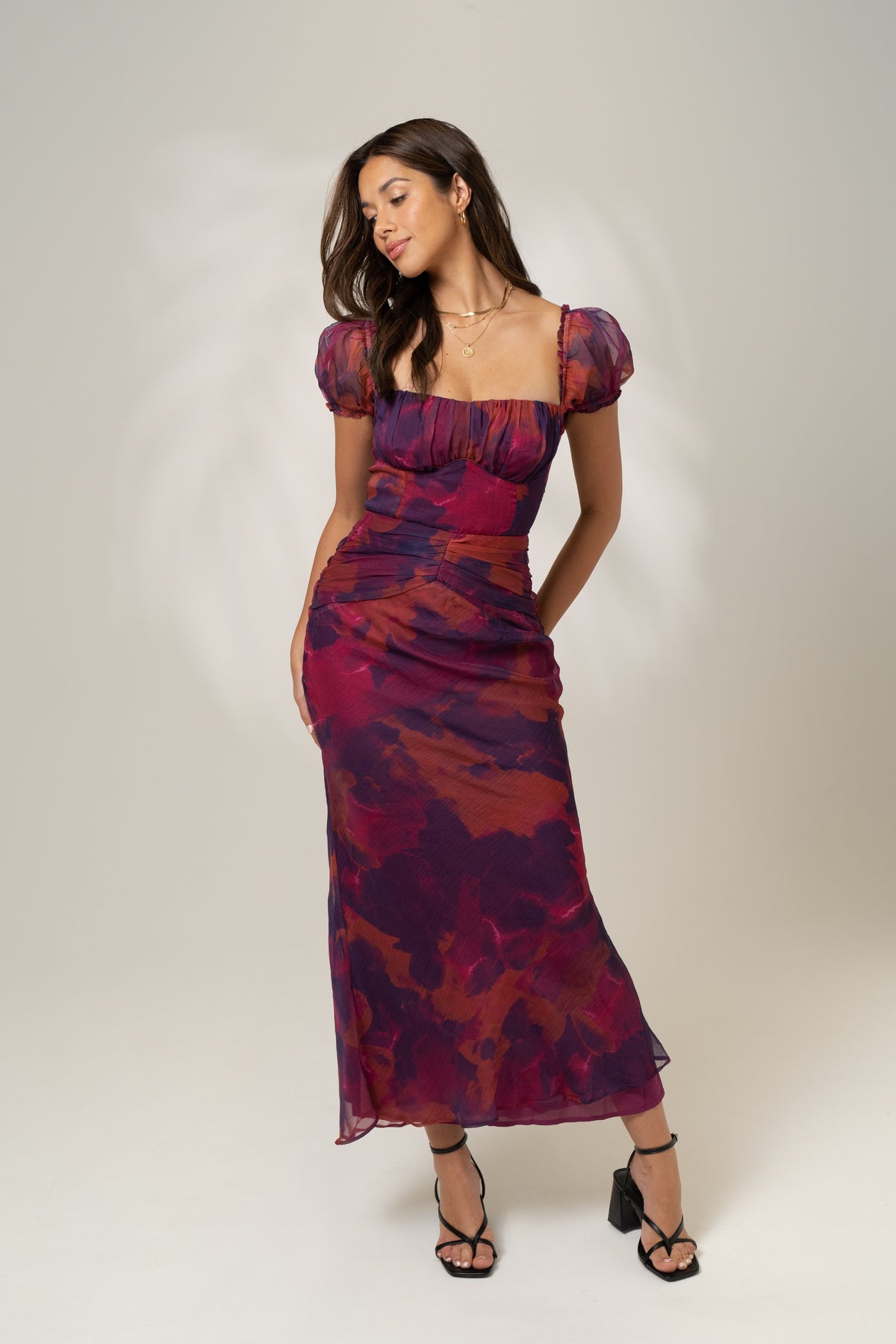 Simone Puff Sleeve Maxii Dress