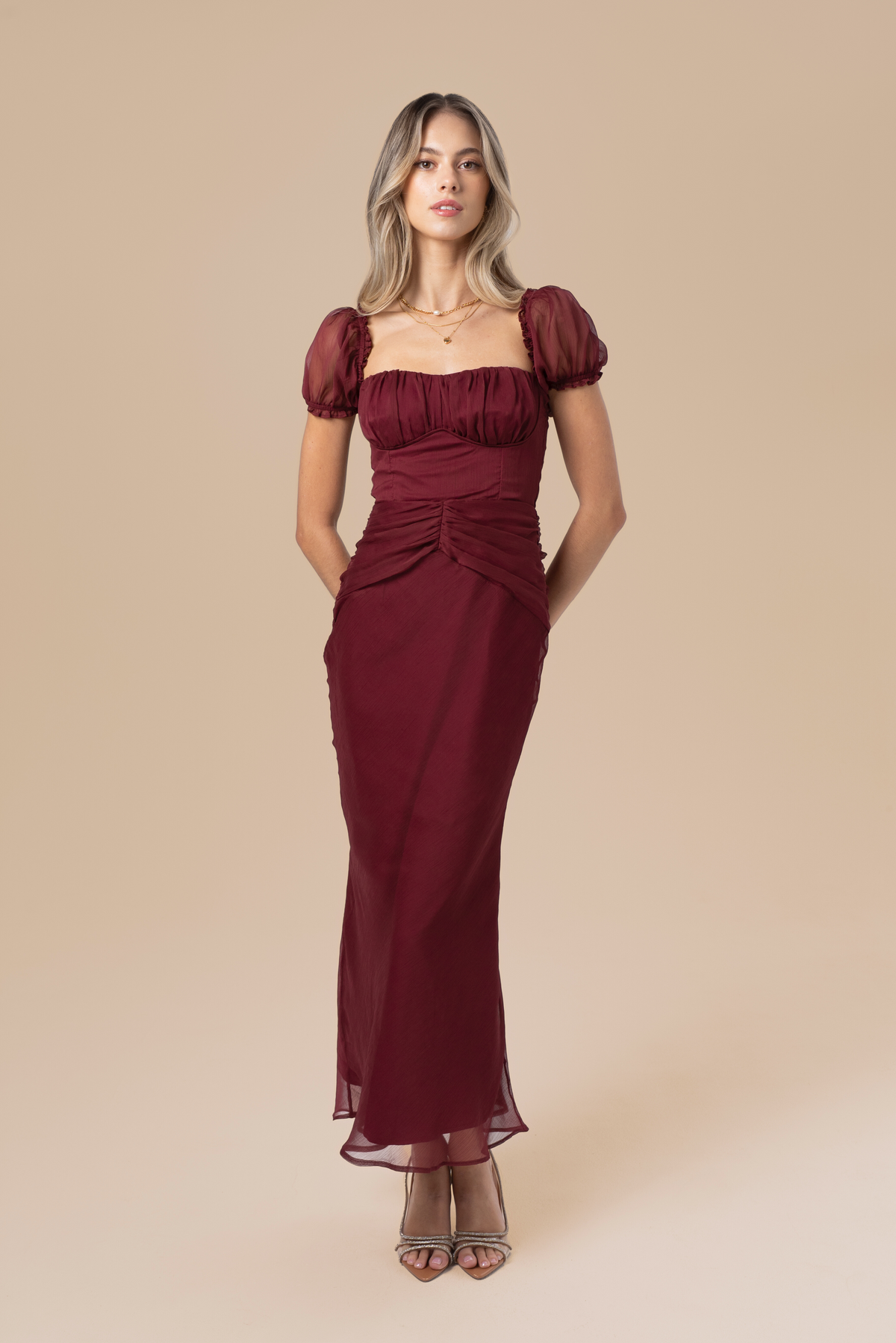 Simone Puff Sleeve Maxii Dress