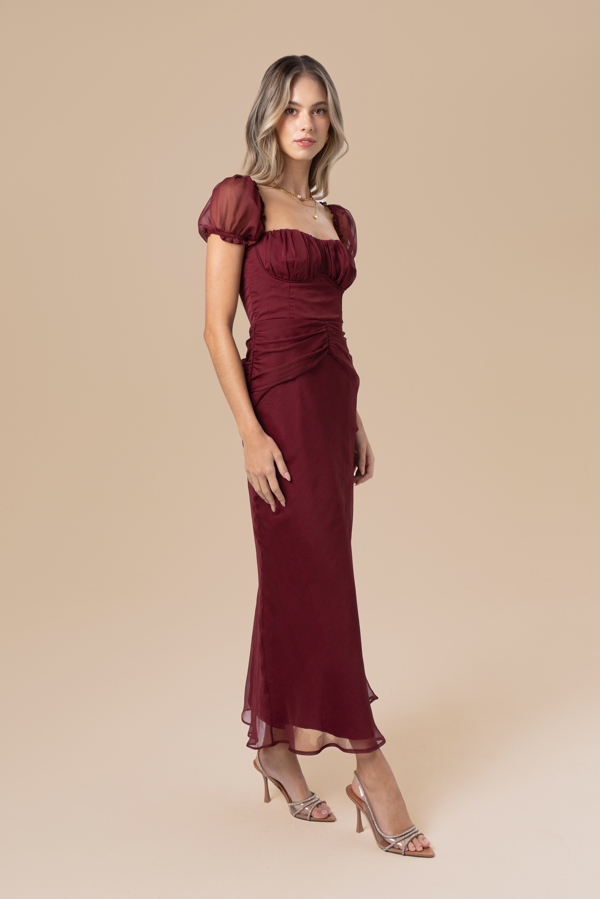 Simone Puff Sleeve Maxii Dress