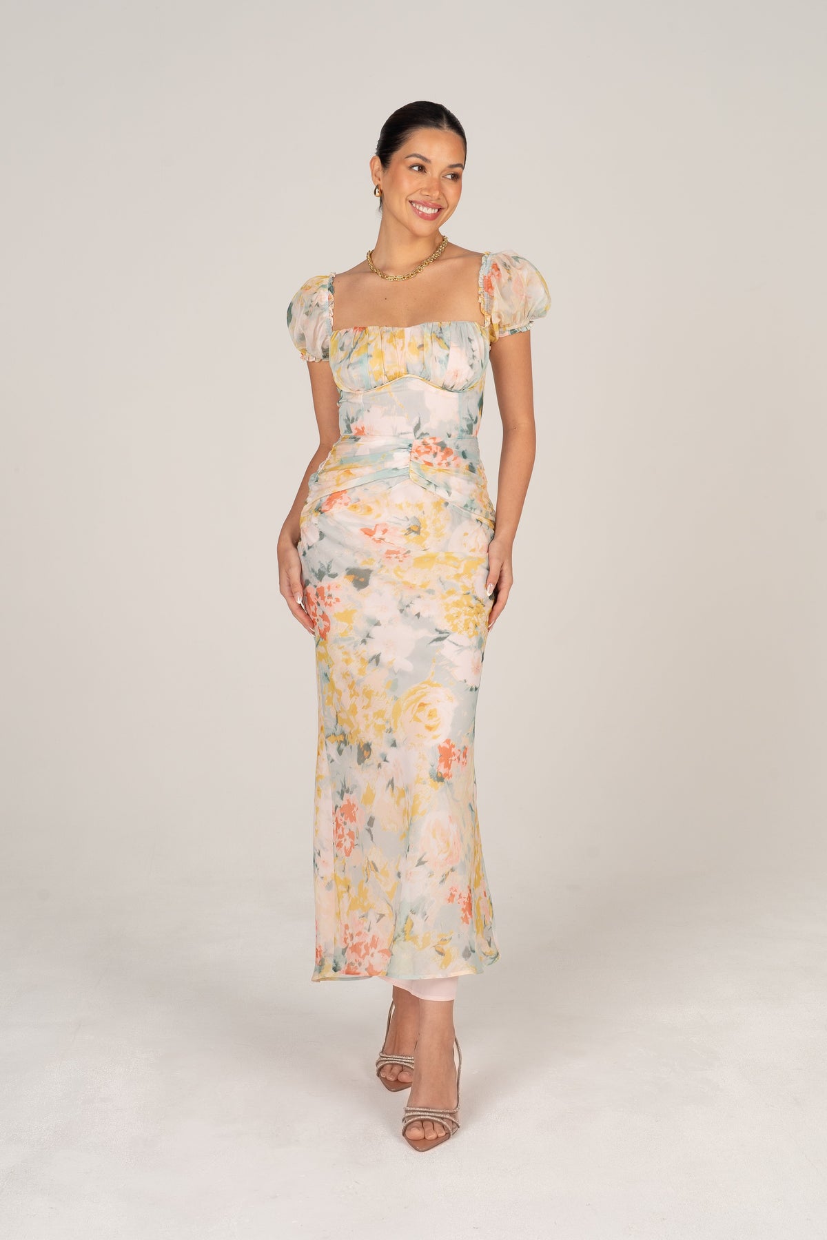 Simone Puff Sleeve Maxii Dress