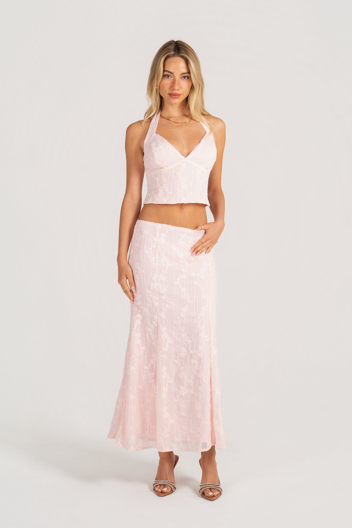 Verity Halter Neck & Maxi Skirt Two Piece Set